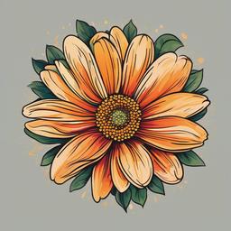 Traditional Daisy Tattoo-Embrace of classic and timeless artistry with a traditional daisy tattoo, featuring bold lines and vibrant colors.  simple vector color tattoo