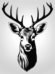 deer clipart black and white 