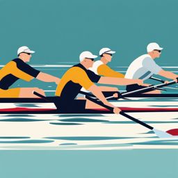 Rowing Competition clipart - Rowers competing in a thrilling race., ,vector color clipart,minimal