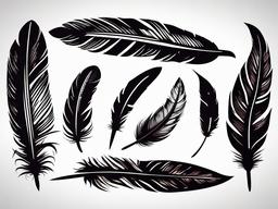 crow feather tattoo designs  simple vector color tattoo