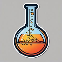 Lab Flask Sticker - Conducting exciting experiments with the scientific lab flask, , sticker vector art, minimalist design