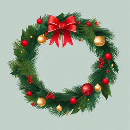 Xmas Wreath Clipart,Creating a festive door decoration with Xmas wreath clipart  simple, 2d flat