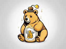 Honey Bear Bottle Tattoo - Showcase the iconic honey bear bottle in a tattoo, symbolizing the beloved container of this golden and sweet treat.  simple tattoo,minimalist,white background