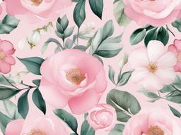 Cute Pink Aesthetic Wallpaper-Pastel pink with delicate flowers and watercolor accents  background wallpaper