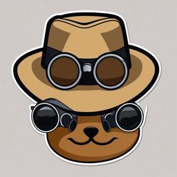 Safari Hat and Binoculars Emoji Sticker - Safari gear for wildlife spotting, , sticker vector art, minimalist design