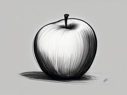 drawing of an apple in a market  minimal rough sketch scribbles,doodles,black and white