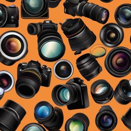 Camera lens clipart - Camera lens for photography and focus,  color clipart, vector art