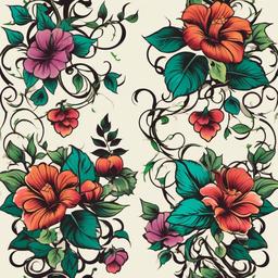 vine work tattoos  simple vector color tattoo