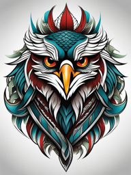 Eagle snake tattoo, Tattoos featuring both eagles and snakes, often symbolizing power and freedom. colors, tattoo patterns, clean white background