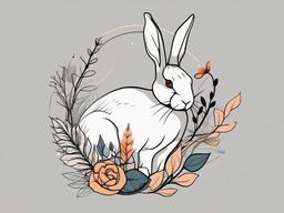 rabbit tattoo minimalist  minimalist color tattoo, vector
