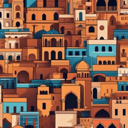 Marrakech Medina sticker- Bustling historic quarter in Morocco, , sticker vector art, minimalist design