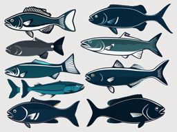 Tilefish Clipart - Tilefish in the deep-sea darkness , minimal, 2d