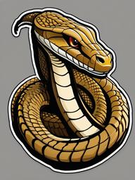 King Cobra cartoon - very large, hooded snake  cartoon sticker style