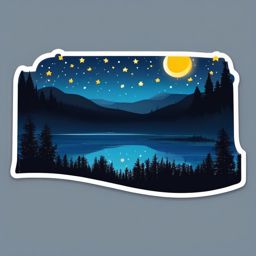 Starry night sticker- Sparkling and magical, , sticker vector art, minimalist design