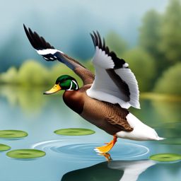 duck clipart transparent background - gliding on a tranquil pond. 