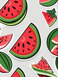 Watermelon Emoji Sticker - Juicy delight, , sticker vector art, minimalist design