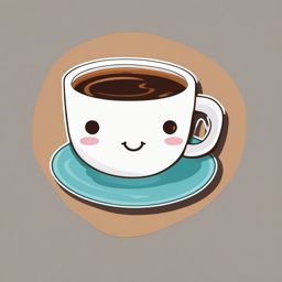 Cute Coffee Cup sticker- Caffeine Hug Charm, , color sticker vector art