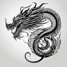 Best Japanese Dragon Tattoo - Tattoo designs featuring the best representations of Japanese dragons.  simple color tattoo,minimalist,white background