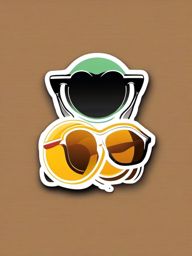 Emoji sunglasses sticker- Cool and laid-back, , sticker vector art, minimalist design