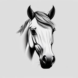 small horse head tattoo  simple tattoo,minimalist,white background