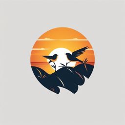 Sunrise Sparrows  minimalist design, white background, professional color logo vector art