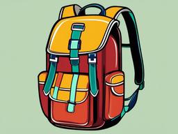 Backpack clipart - backpack with colorful straps  clipart