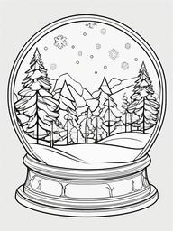 Snow Globe Coloring Pages - Magical Snow Globes with Winter Scenes  minimal black outline printable sheet, coloring page