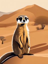 Meerkat clipart - Small, social mongoose in arid regions, ,vector color clipart,minimal