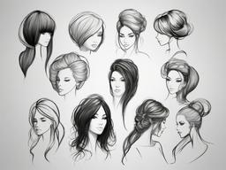 sketch of hair  minimal rough sketch scribbles,doodles,black and white