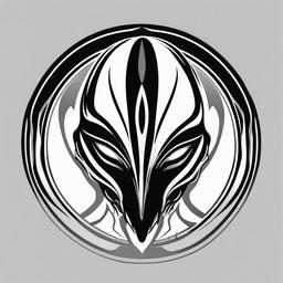 Black Alien Tattoo - Add a touch of mystery with a black ink alien-themed tattoo.  simple color tattoo,vector style,white background