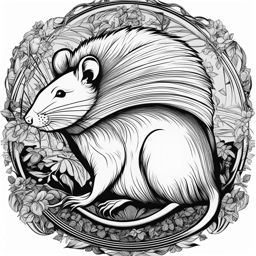 rat clipart black and white 