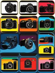 Camera flash clipart - Camera flash for photography and illumination,  color clipart, vector art