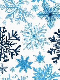 drawing of snowflakes with a blue theme  minimal rough sketch scribbles,doodles,black and white