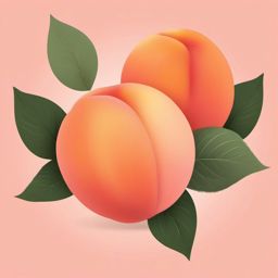 Peach Clipart - Soft and fuzzy peach with a rosy blush.  color vector clipart, minimal style