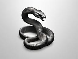 3D Snake Tattoo - Three-dimensional snake tattoo.  simple vector tattoo,minimalist,white background