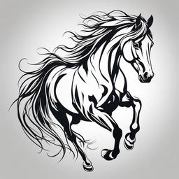 horse design tattoo  simple tattoo,minimalist,white background