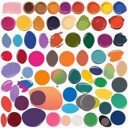 Palette Clipart - An artist's palette filled with a myriad of vibrant paint colors.  color clipart, minimalist, vector art, 