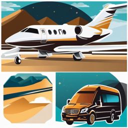 Private Jet Clipart - A private jet for luxurious travel experiences.  transport, color vector clipart, minimal style