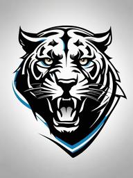 Carolina Panther Tattoo-Sports-inspired tattoo design featuring the Carolina Panthers logo or imagery.  simple color tattoo,white background