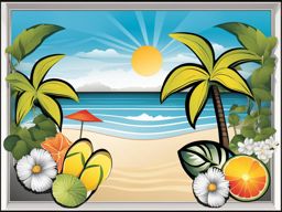 summer clip art black and white 