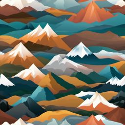 Mountain Landscape clipart - Majestic mountain range scenery, ,vector color clipart,minimal