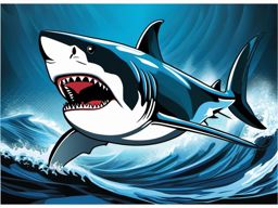 Great White Shark - Majestic and powerful, the iconic great white shark in action.  color vector clipart