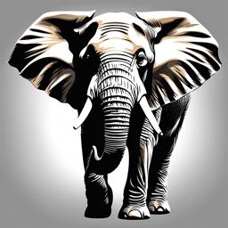 elephant clipart - a majestic and strong elephant with wrinkled skin. 