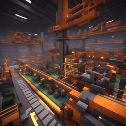 automated car factory with robotic assembly lines - minecraft house design ideas 