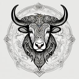 taurus zodiac tattoo ideas  simple vector color tattoo