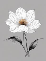 Cosmo Flower Tattoo - Tattoo featuring the cosmo flower, symbolizing order and harmony.  simple color tattoo,minimalist,white background