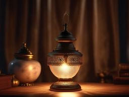 Antique lamp sparks to life, revealing a genie ready to grant wishes.  8k, hyper realistic, cinematic