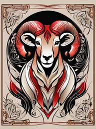 aries tattoo  simple vector color tattoo