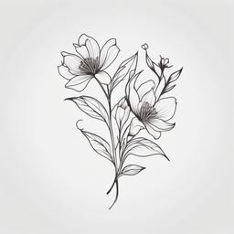 December Birth Flower Tattoo - Tattoo representing the flower associated with the birth month of December.  simple color tattoo,minimalist,white background