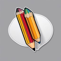 Pencil Sticker - Sharpened pencil illustration, ,vector color sticker art,minimal